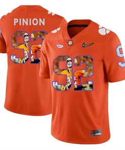 Clemson Tigers Orange Bradley Pinion College Football Portrait Jersey