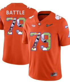 Clemson Tigers Orange Isaiah Battle College Football Portrait Jersey
