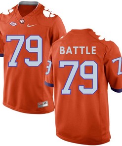 Clemson Tigers Orange Isaiah Battle Football Jersey