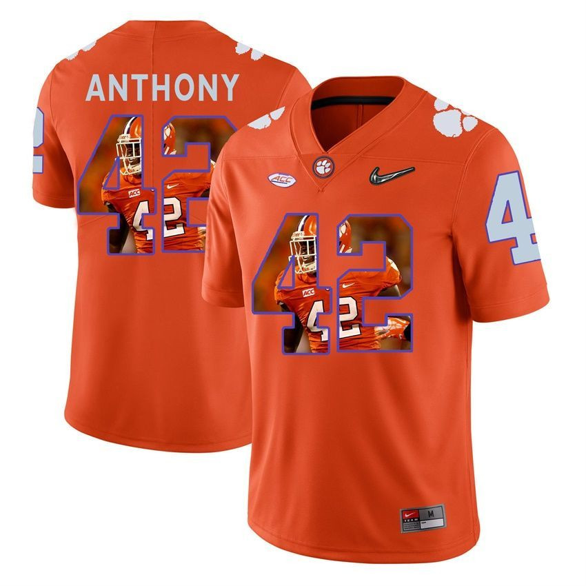 Clemson Tigers Orange Stephone Anthony College Football Portrait Jersey
