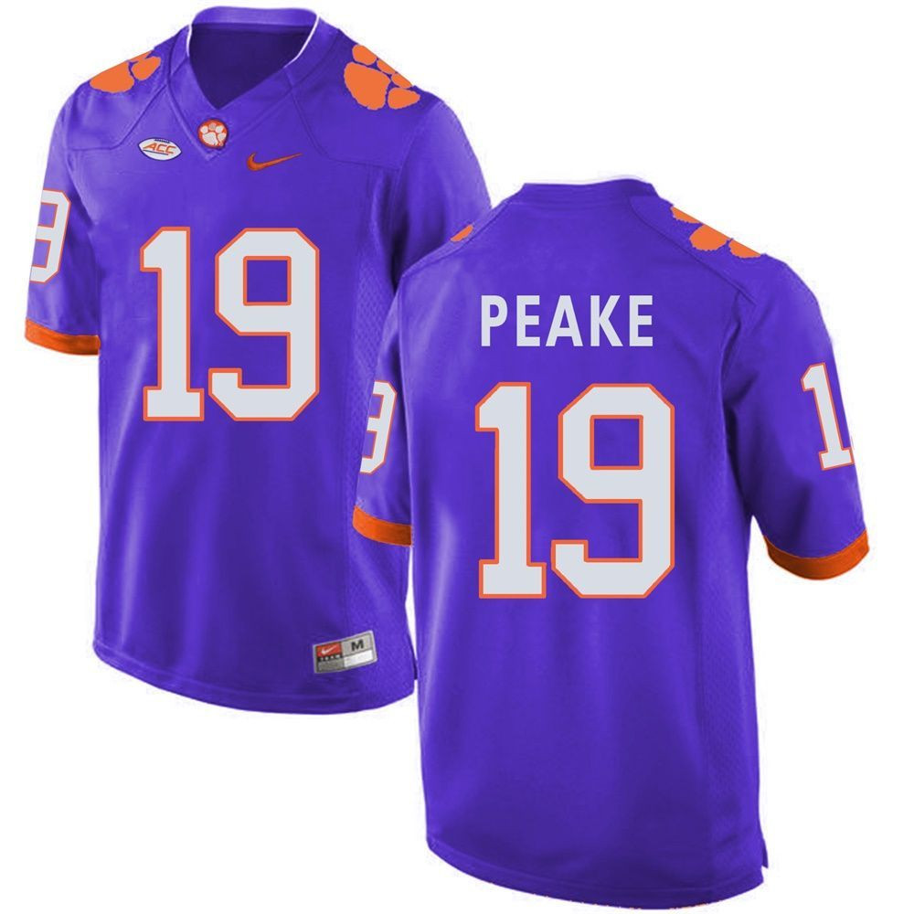 Clemson Tigers Purple Charone Peake Football Jersey
