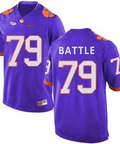 Clemson Tigers Purple Isaiah Battle Football Jersey