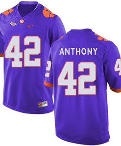 Clemson Tigers Purple Stephone Anthony Football Jersey