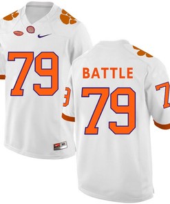 Clemson Tigers White Isaiah Battle Football Jersey