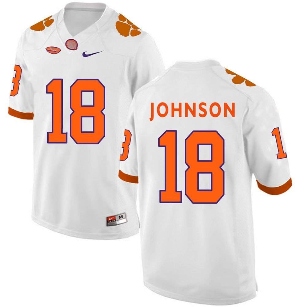 Clemson Tigers White Jadar Johnson Football Jersey