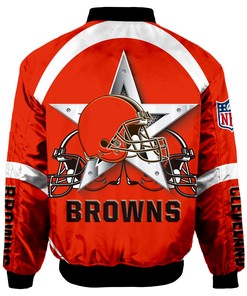 Cleveland Browns Bomber Jacket Graphic Player Running