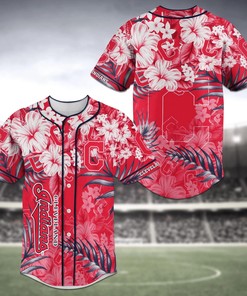 Cleveland Indians MLB Baseball Jersey Shirt Flower