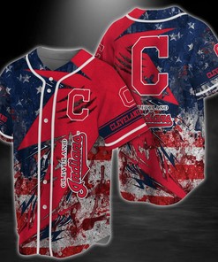 Cleveland Indians MLB Baseball Jersey Shirt US Rlag