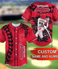 Cleveland Indians MLB Personalized Name Number Baseball Jersey Shirt