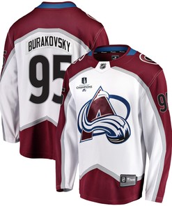 Colorado Avalanche Andre Burakovsky 95 Away 2022 Stanley Cup Champions Breakaway Men Jersey - White