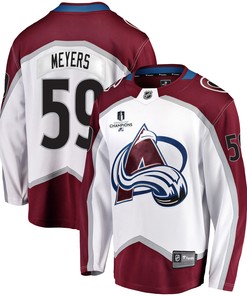 Colorado Avalanche Ben Meyers 59 Away 2022 Stanley Cup Champions Breakaway Men Jersey - White
