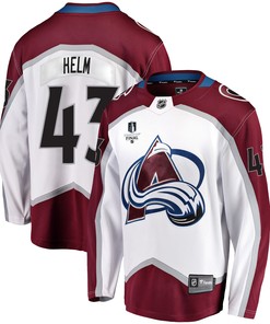 Colorado Avalanche Darren Helm 43 Away 2022 Stanley Cup Final Breakaway Men Jersey - White