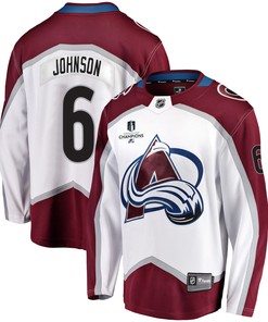 Colorado Avalanche Erik Johnson 6 Away 2022 Stanley Cup Champions Breakaway Men Jersey - White