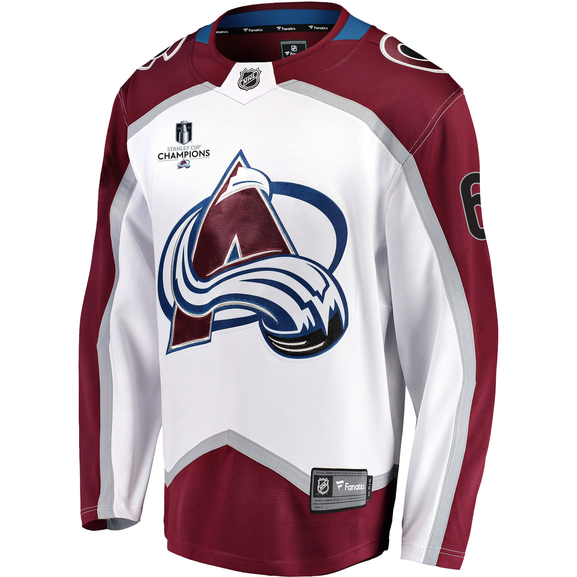 Colorado Avalanche Erik Johnson 6 Away 2022 Stanley Cup Champions Breakaway Men Jersey - White