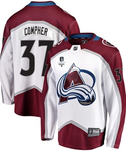 Colorado Avalanche J. T. Compher 37 Away 2022 Stanley Cup Final Breakaway Men Jersey - White