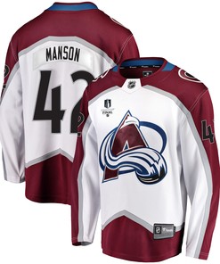 Colorado Avalanche Josh Manson 42 Away 2022 Stanley Cup Final Breakaway Men Jersey - White