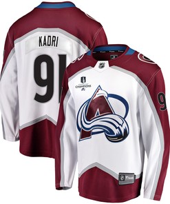 Colorado Avalanche Nazem Kadri 91 Away 2022 Stanley Cup Champions Breakaway Men Jersey - White