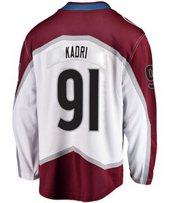 Colorado Avalanche Nazem Kadri 91 Away 2022 Stanley Cup Champions Breakaway Men Jersey - White