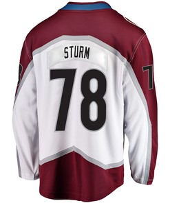 Colorado Avalanche Nico Sturm 78 Away 2022 Stanley Cup Champions Breakaway Men Jersey - White
