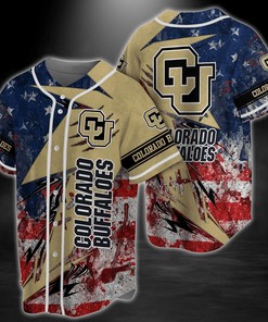 Colorado Buffaloes NCAA Baseball Jersey Shirt US Flag