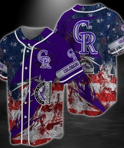 Colorado Rockies MLB Baseball Jersey Shirt US Flag