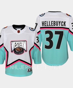 Connor Hellebuyck 37 Winnipeg Jets 2023 All-Star Game Jersey White Equipment