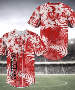 Cornell Big Red NCAA Baseball Jersey Shirt Flower
