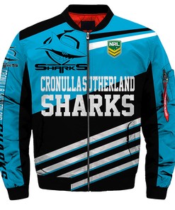 Cronulla-Sutherland Sharks Jacket 3D Full-zip Jackets