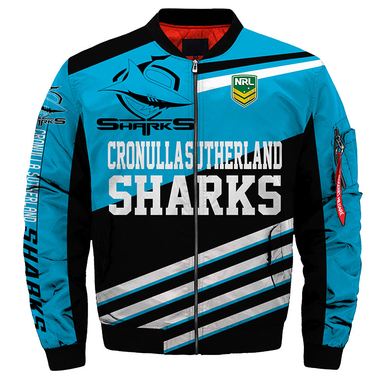 Cronulla-Sutherland Sharks Jacket 3D Full-zip Jackets