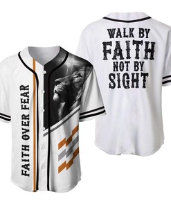 Cross Lion Walk By Faith Not By Sight Personalized 3d Baseball Jersey kv