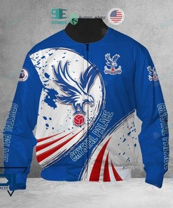 Crystal Palace FC White Blue Logo Bomber Jacket