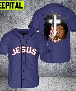Custom Christian And Lion Jesus Amazing Cross Baseball Jersey