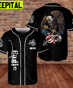Custom Name Awesome Eagle America Flag 3D AOP Baseball Jersey Indenpend Veteran Days
