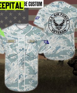 Custom Name Baseball Jersey US Air force Veteran All Over Printed Trending Baseball Jersey