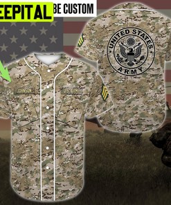 Custom Name Baseball Jersey US Army All Over Printed Trending Baseball Jersey