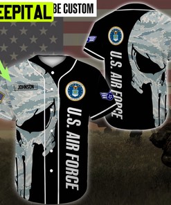 Custom Name Baseball Jersey United States Air Force Veteran All Over Printed Trending Baseball Jersey
