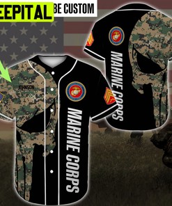 Custom Name Baseball Jersey United States Marine Corps All Over Printed Trending Baseball Jersey