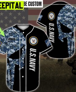 Custom Name Baseball Jersey United States Navy All Over Printed Trending Baseball Jersey