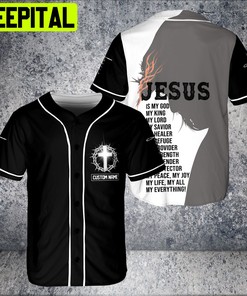 Custom Name Jesus Christian Cross Jesus Is My God My Savior 3D BaseBall Jersey