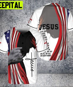 Custom Name Jesus Is My God My Savior Hands American Flag Christian 3D BaseBall Jersey