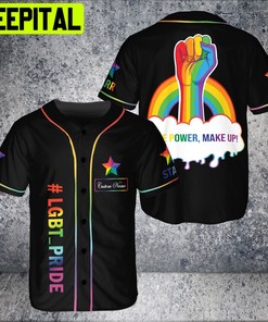 Custom Name LGBT Pride Hand Support Love Is Love LGBT Rainbow 3D Baseball Jersey