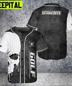 Custom Name Love Golf Skull Black White Snakebitte 3D AOP Baseball Jersey