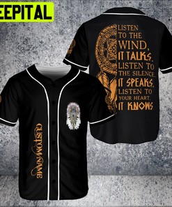 Custom Name Native American Headdress Wolf Cherokee Pride Tribe Baseball Jersey