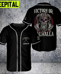 Custom Name Skull American Viking Victory Or Valhalla USA Flag BaseBall jersey