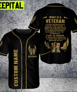 Custom Name What Is A Veteran US Flag 3D BaseBall Jersey