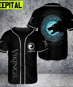Custom Name Wolf Of Viking Lover 3D BaseBall jersey Dark Moon Style