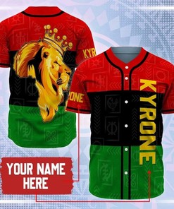 Custom Personalized Name African Lion King Baseball Jersey