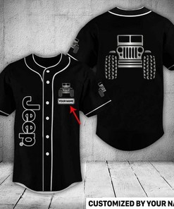 Custom Personalized Name Jeep Steel Black Baseball Jersey