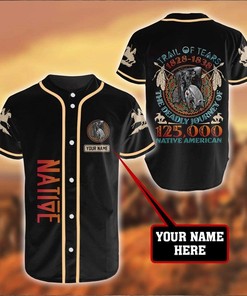 Custom Personalized Name Native American Trail Of Tears Baseball Jersey kv