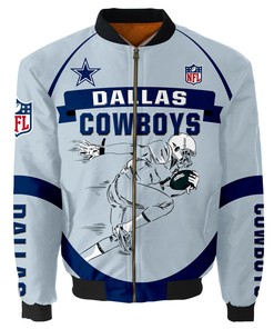 Dallas Cowboys Bomber Jacket Graphic Player Running